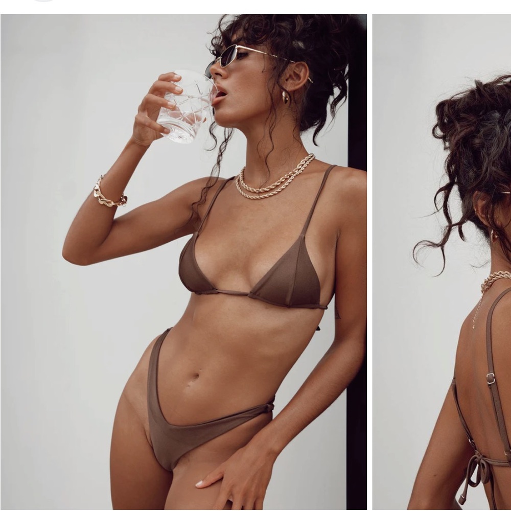 Lioness brown bikini top size small. NEVER WORN!